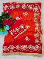 Presenting New Trending original Hand charkhi Gotta work saree - Image 11