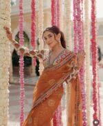 Presenting New Launching Designer Net Febric with Heavy Embroidery & Fancy Lace work saree - Image 3