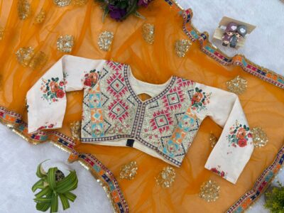 Presenting New Launching Designer Net Febric with Heavy Embroidery & Fancy Lace work saree - Image 11