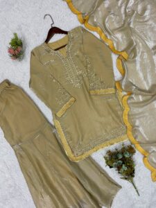 Presenting New Designer Kurta plazzo with Dupatta set - Image 6