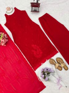 Premium New Quality Designer Kurta pant with dupatta set - Image 11