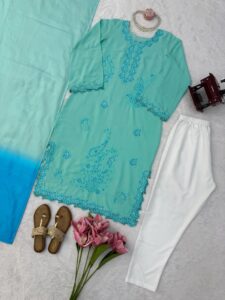 Presenting New Designer Premium Quality Top Pant with dupatta set - Image 18