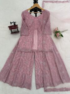Presenting New Designer Embroidery design Top Plazzo with dupatta set - Image 12