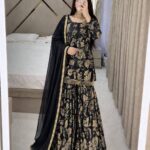 Presenting New Designer Trending floral Digital print kurti sharara with dupatta set