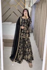 Presenting New Designer Trending floral Digital print kurti sharara with dupatta set