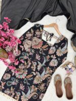 Presenting New Designer Trending floral Digital print kurti sharara with dupatta set - Image 22
