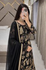 Presenting New Designer Trending floral Digital print kurti sharara with dupatta set - Image 18