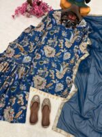 Presenting New Designer Trending floral Digital print kurti sharara with dupatta set - Image 12