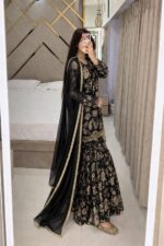 Presenting New Designer Trending floral Digital print kurti sharara with dupatta set - Image 17