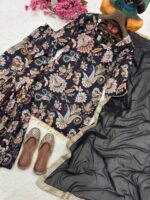 Presenting New Designer Trending floral Digital print kurti sharara with dupatta set - Image 25
