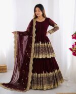 Presenting New Designer Embroidery design Top pent with dupatta set - Image 3