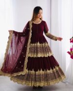 Presenting New Designer Embroidery design Top pent with dupatta set - Image 6
