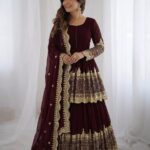 Presenting New Designer Embroidery design Top pent with dupatta set