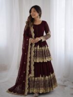 Presenting New Designer Embroidery design Top pent with dupatta set