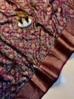 Presenting New Designer Printed Ajrakh mirror work Saree collection - Image 9