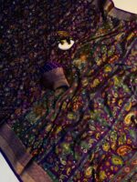 Presenting New Designer Printed Ajrakh mirror work Saree collection - Image 2