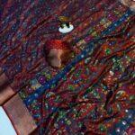 Presenting New Designer Printed Ajrakh mirror work Saree collection
