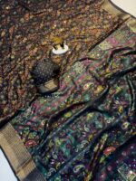 Presenting New Designer Printed Ajrakh mirror work Saree collection - Image 4