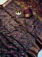 Presenting New Designer Printed Ajrakh mirror work Saree collection - Image 6
