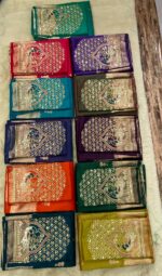 Presenting New Designer Embroidery work printed saree collection - Image 13