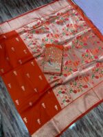 Presenting New Designer Embroidery work printed saree collection - Image 9