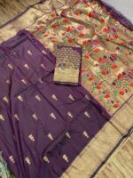 Presenting New Designer Embroidery work printed saree collection - Image 12