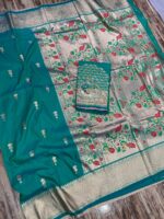 Presenting New Designer Embroidery work printed saree collection - Image 5