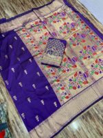 Presenting New Designer Embroidery work printed saree collection - Image 4