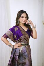 Presenting New Designer Peacock and Butterfly print Beautiful saree collection - Image 8
