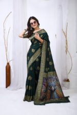 Presenting New Designer Peacock and Butterfly print Beautiful saree collection - Image 3