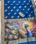 Presenting New Designer Peacock and Butterfly print Beautiful saree collection - Image 12