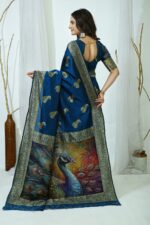 Presenting New Designer Peacock and Butterfly print Beautiful saree collection - Image 6