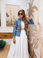 Presenting New Designer denim koti lahenga & blouse collection - Image 7