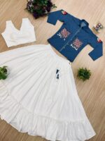 Presenting New Designer denim koti lahenga & blouse collection - Image 10