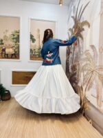 Presenting New Designer denim koti lahenga & blouse collection - Image 11