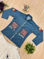 Presenting New Designer denim koti lahenga & blouse collection - Image 13