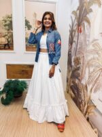 Presenting New Designer denim koti lahenga & blouse collection