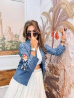 Presenting New Designer denim koti lahenga & blouse collection - Image 9