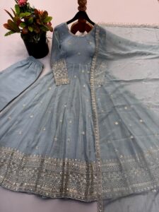 Presenting New Ethnic wear Designer Gown pant with dupatta set - Image 20
