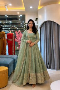 Presenting New Ethnic wear Designer Gown pant with dupatta set - Image 15
