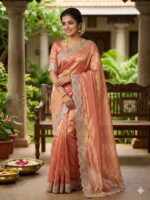 Presenting New Designer satin saree with embroidery blouse saree collection - Image 3