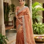 Presenting New Designer satin saree with embroidery blouse saree collection