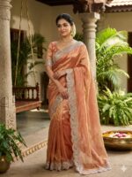 Presenting New Designer satin saree with embroidery blouse saree collection