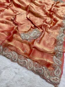 Presenting New Designer satin saree with embroidery blouse saree collection - Image 8