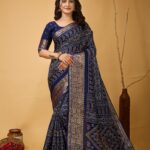 Presenting New Designer Trending printed Dola Silk saree collection