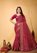 Presenting New Designer Trending printed Dola Silk saree collection - Image 10