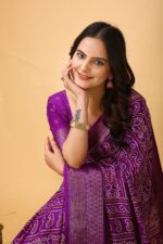 Presenting New Designer Trending printed Dola Silk saree collection - Image 8