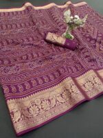 Presenting New Designer Trending printed Dola Silk saree collection - Image 21