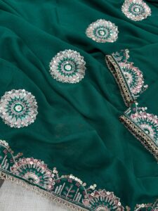 Presenting New party wear glamour look designer saree collection - Image 10