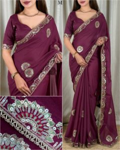 Presenting New party wear glamour look designer saree collection - Image 12